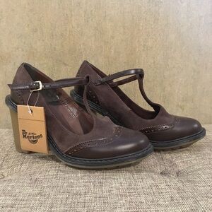 Dr. Martens Women's Brown T-Bar Shoes
